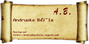 Andruska Béla névjegykártya